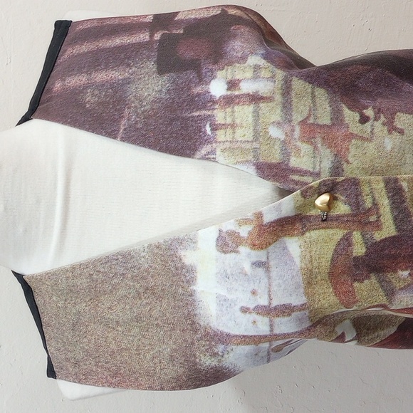 Niki And Danielle Vintage 80's Vest Greorges Seurat Painting - OS - Picture 7 of 11